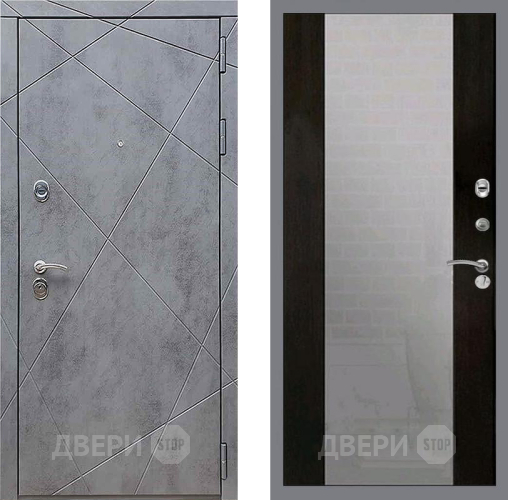 Входная металлическая Дверь Рекс (REX) 13 Бетон Темный СБ-16 Зеркало Венге в Балашихе