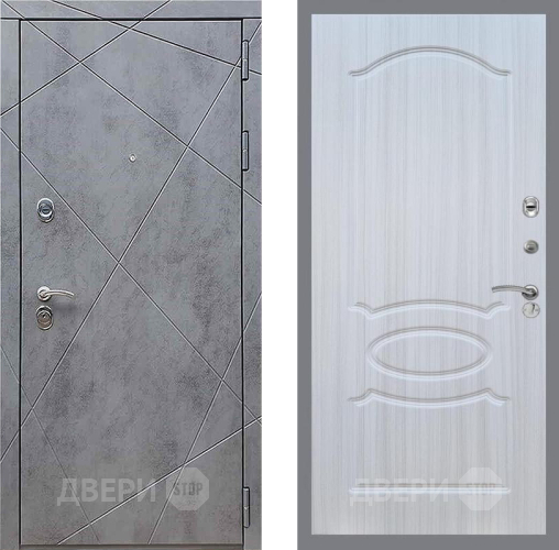 Входная металлическая Дверь Рекс (REX) 13 Бетон Темный FL-128 Сандал белый в Балашихе