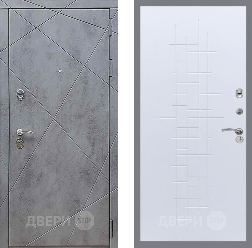 Входная металлическая Дверь Рекс (REX) 13 Бетон Темный FL-289 Белый ясень в Балашихе