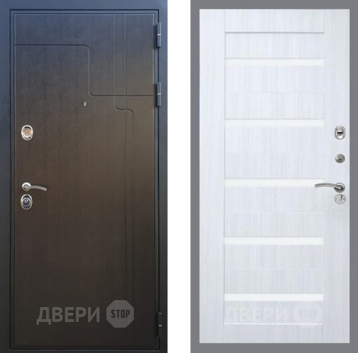 Входная металлическая Дверь Рекс (REX) Премиум-246 СБ-14 стекло белое Сандал белый в Балашихе