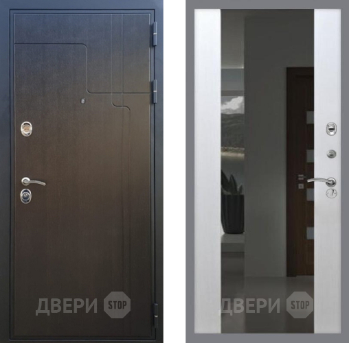 Входная металлическая Дверь Рекс (REX) Премиум-246 СБ-16 Зеркало Белый ясень в Балашихе