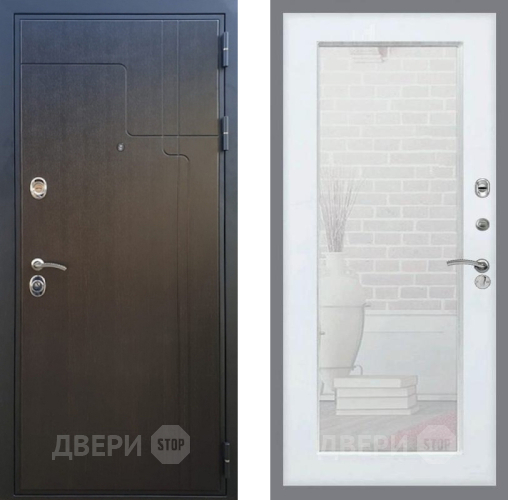 Входная металлическая Дверь Рекс (REX) Премиум-246 Зеркало Пастораль Силк Сноу в Балашихе