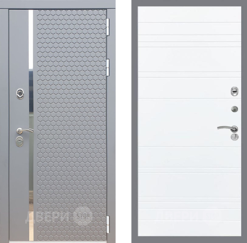 Входная металлическая Дверь Рекс (REX) 24 Line Силк Сноу в Балашихе