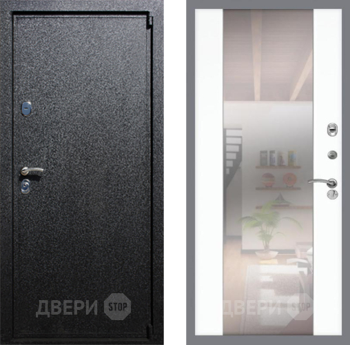 Входная металлическая Дверь Рекс (REX) 3 СБ-16 Зеркало Силк Сноу в Балашихе