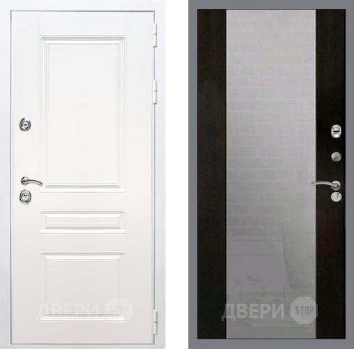 Входная металлическая Дверь Рекс (REX) Премиум-н Силк Сноу СБ-16 Зеркало Венге в Балашихе