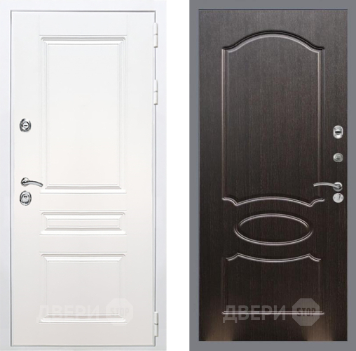 Входная металлическая Дверь Рекс (REX) Премиум-н Силк Сноу FL-128 Венге светлый в Балашихе