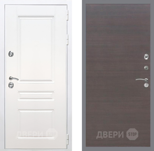 Входная металлическая Дверь Рекс (REX) Премиум-н Силк Сноу GL венге поперечный в Балашихе