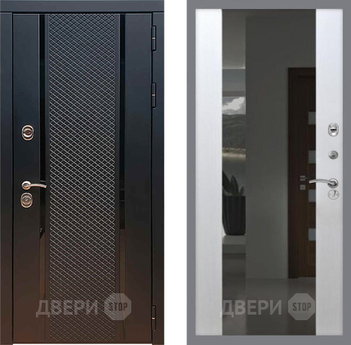 Входная металлическая Дверь Рекс (REX) 25 СБ-16 Зеркало Белый ясень в Балашихе