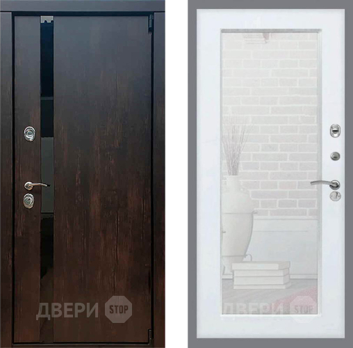 Входная металлическая Дверь Рекс (REX) 26 Зеркало Пастораль Белый ясень в Балашихе