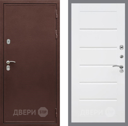 Входная металлическая Дверь Рекс (REX) 5 металл 3 мм Сити Белый ясень в Балашихе