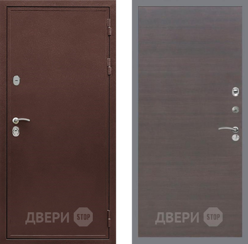 Входная металлическая Дверь Рекс (REX) 5 металл 3 мм GL венге поперечный в Балашихе