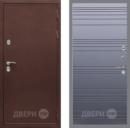 Входная металлическая Дверь Рекс (REX) 5 металл 3 мм Line Силк титан в Балашихе