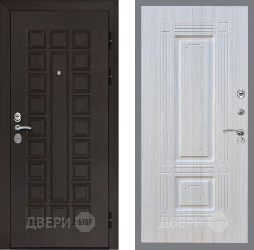 Входная металлическая Дверь Рекс (REX) Сенатор Cisa FL-2 Сандал белый в Балашихе