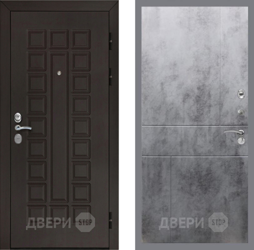 Входная металлическая Дверь Рекс (REX) Сенатор Cisa FL-290 Бетон темный в Балашихе