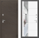 Входная металлическая Дверь Лабиринт (LABIRINT) Смоки Зеркало 19 Белый софт в Балашихе