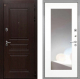 Входная металлическая Дверь Интекрон (INTECRON) Брайтон Тиковое Дерево ФЛЗ-120-М Зеркало Белый матовый в Балашихе