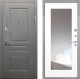 Дверь Интекрон (INTECRON) Брайтон Графит ФЛЗ-120-М Зеркало Белый матовый в Балашихе