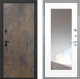 Входная металлическая Дверь Интекрон (INTECRON) Профит Black Гранж ФЛЗ-120-М Зеркало Белый матовый в Балашихе