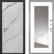Входная металлическая Дверь Интекрон (INTECRON) Гектор Мрамор Арктик ФЛЗ-120-М Зеркало Белый матовый в Балашихе