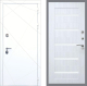 Входная металлическая Дверь Рекс (REX) 13 Силк Сноу СБ-14 стекло белое Сандал белый в Балашихе