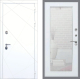Входная металлическая Дверь Рекс (REX) 13 Силк Сноу Зеркало Пастораль Белый ясень в Балашихе