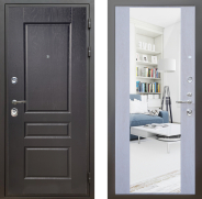 Дверь Шелтер (SHELTER) Комфорт Дуб английский 12 с зеркалом Дуб филадельфия крем 960х2050 мм