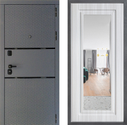Дверь Дверной континент Диамант Дизайн ФЛЗ Зеркало Сандал белый 960х2050 мм