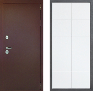 Дверь Дверной континент Рубикон Медь Дизайн ФЛ-Кватро Белое дерево 860х2050 мм