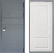 Дверь Заводские двери Лира Софт графит Стокгольм Белый софт 860х2050 мм
