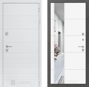 Дверь Лабиринт (LABIRINT) Трендо Зеркало 19 Белый софт 960х2050 мм