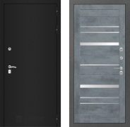 Дверь Лабиринт (LABIRINT) Classic шагрень черная 20 Бетон темный 960х2050 мм