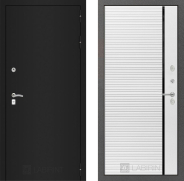 Дверь Лабиринт (LABIRINT) Classic шагрень черная 22 Белый софт 960х2050 мм
