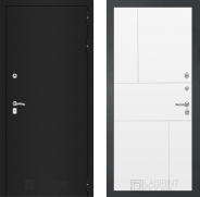 Дверь Лабиринт (LABIRINT) Classic шагрень черная 21 Белый софт 860х2050 мм