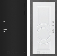 Дверь Лабиринт (LABIRINT) Classic шагрень черная 23 Белый софт 860х2050 мм