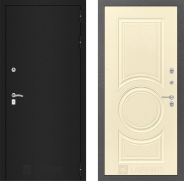 Дверь Лабиринт (LABIRINT) Classic шагрень черная 23 Шампань 860х2050 мм
