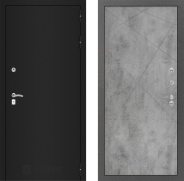 Дверь Лабиринт (LABIRINT) Classic шагрень черная 24 Бетон светлый 960х2050 мм