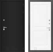 Дверь Лабиринт (LABIRINT) Classic шагрень черная 11 Белый софт 860х2050 мм