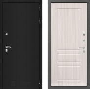 Дверь Лабиринт (LABIRINT) Classic шагрень черная 03 Сандал белый 860х2050 мм
