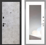 Дверь Интекрон (INTECRON) Профит Black Мрамор Светлый ФЛЗ-120-М Зеркало Белый матовый 860х2050 мм