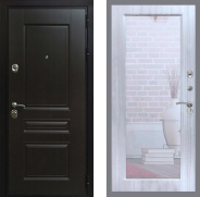 Дверь Рекс (REX) Премиум-Н Зеркало Пастораль Сандал белый 960х2050 мм
