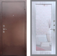 Дверь Рекс (REX) 1 Зеркало Пастораль Сандал белый 860х2050 мм